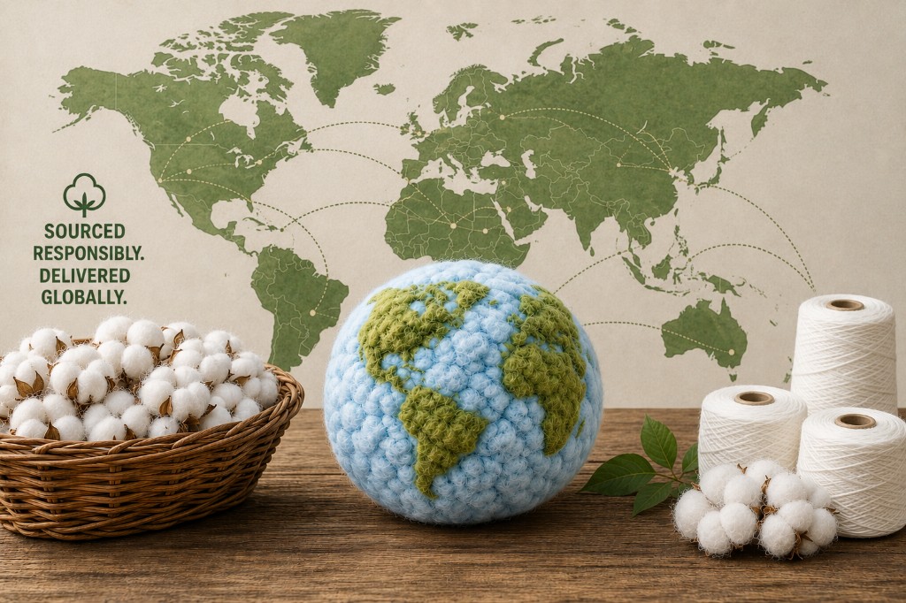 Sourced responsibly, delivered globally — cotton and yarn exports across global markets
